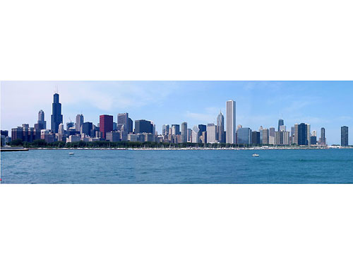 Chicago Skyline from Lake Michigan showing both Sears Tower and Hancock Center