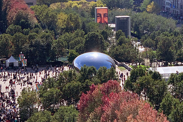 The Bean at millennium Park From Prudential Building