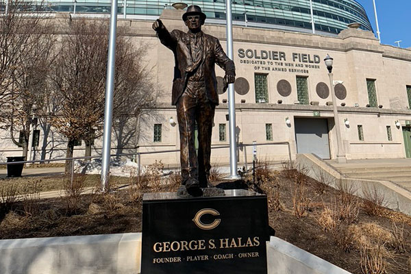 George Halas statue outside Soldier Field