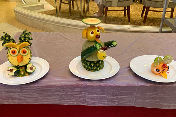 Food Sculptures in lobby