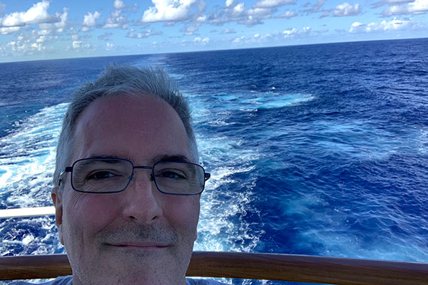 Selfie from back of ship on Sunday afternoon