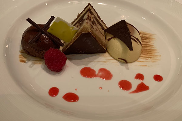 Dessert featuring different chocolates
