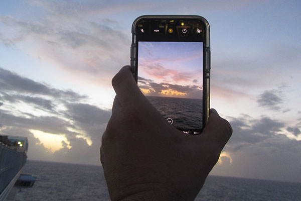Picture of Phone with Ocean in background