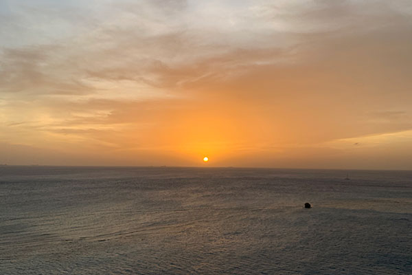 Sunset view from the Ship from Aruba on November 7