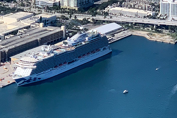 Regal Princess from the airplane on SUnday, November 10, 2019