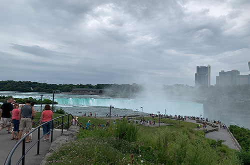 People gather at Niagara Falls