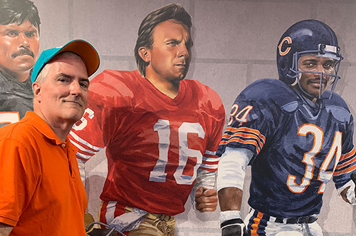 Pat with Walter Payton and Joe Montana picture