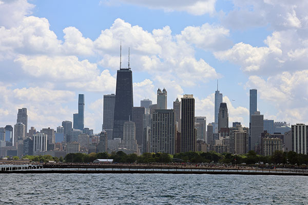 Skyline from beach