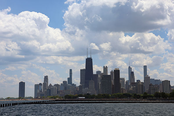 Skyline from beach on northside of city