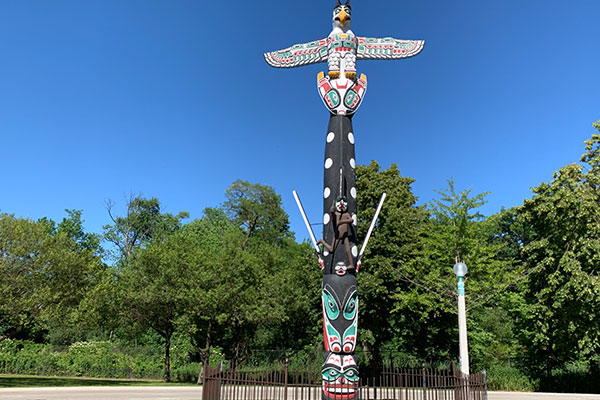 Kwanusila Totem Pole near Linoln Park