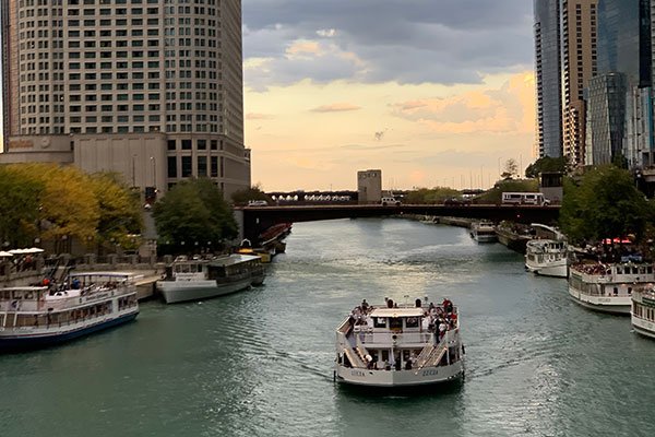 Boat on Chicago River