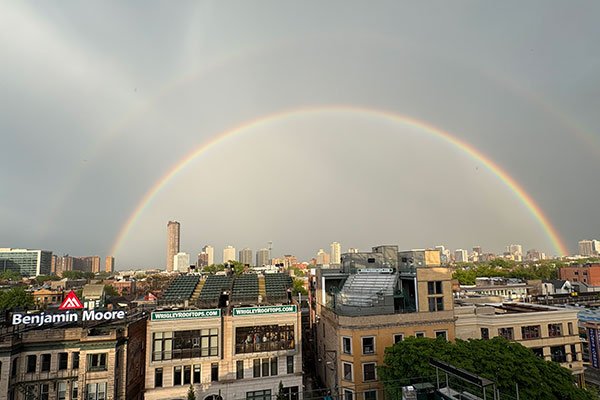 Rainbow over neighborhood