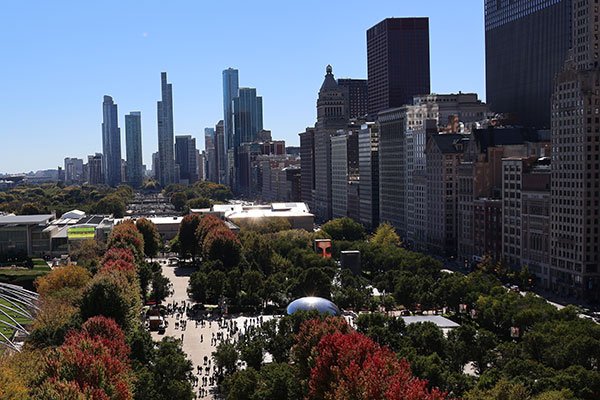 View of Cloudgate from One Prudential Plaza