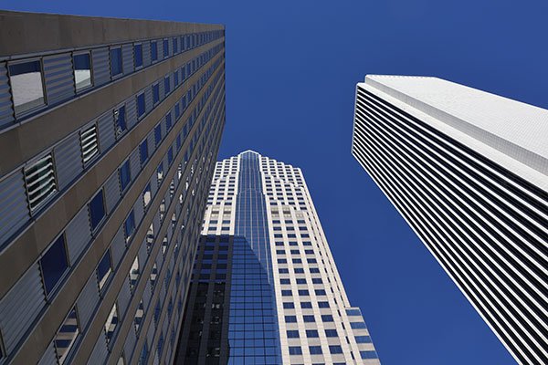 Three towering buildings