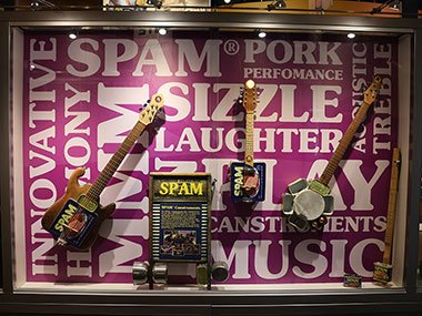 SPAM display of guitars
