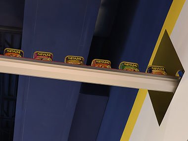 SPAM on conveyor belt