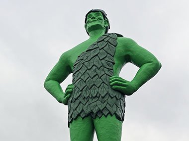 Jolly Green Giant Statue from the side