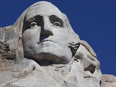 Mount Rushmore view of Washinton