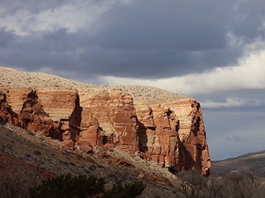 Red and white cliffs