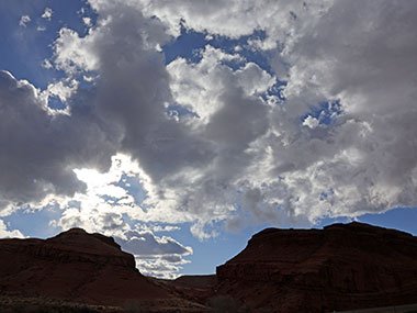 Clouds obscure the sun