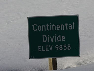 Sign: Continental Divide Elev 9858