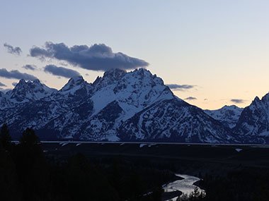 Grand Teton National Park mountains with lake
