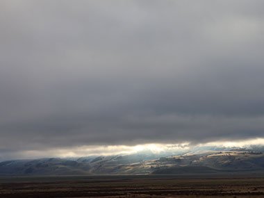 Dark clouds in valley