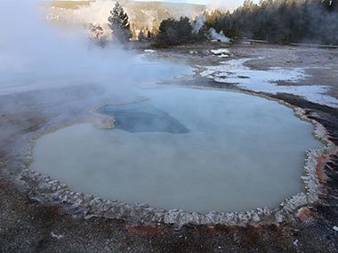 Green tinted pool - Yellowstone National Park