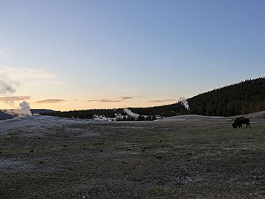 Yellowstone National Park at sunset