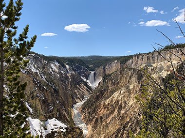 Yellowstone National Park Lower Falls from a great distance