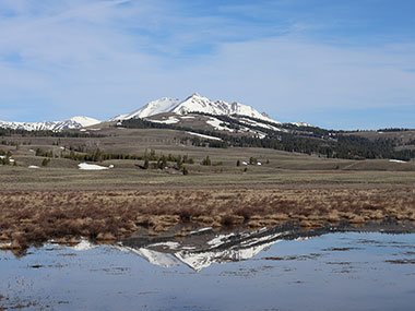 Mountain in reflection of lake