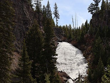 Yellowstone National Park waterfall flows