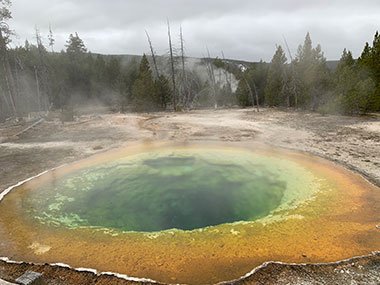 Yellowstone National Park pol with colorful sediment