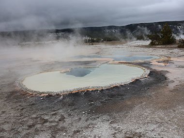Yellowstone National Park geyser basin