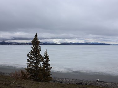Yellowstone National Park frozen lake