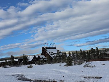 Old Faithful Lodge in Yellowstone National Park