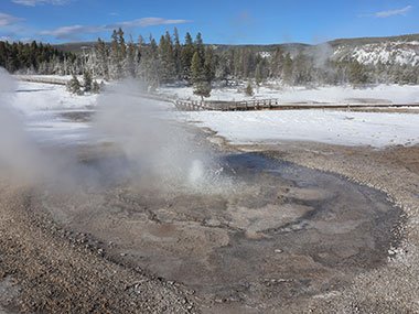Yellowstone National Park geyser bubbles