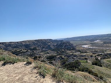 Theodore Roosevelt National Park valley with river