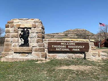 Theodore Roosevelt National Park entrance sign
