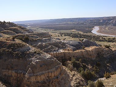 Theodore Roosevelt National Park valley from above