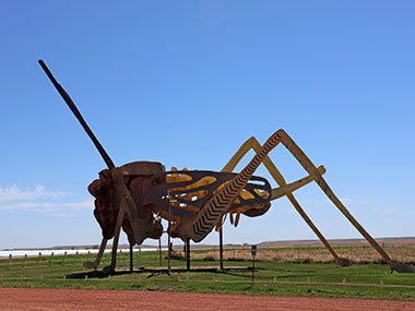 Grasshoppers sculpture along Enchanted Highway