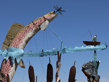 Fisherman's Dream sculpture in North Dakota along Enchanted Highway