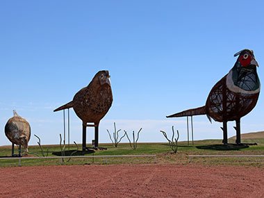 Pheasants on the Prairie sculpture along the Enchanted Highway
