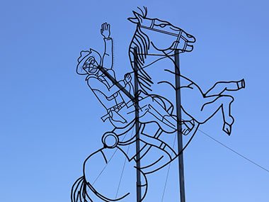 Enchanted Highway - Teddy Roosevelt Rides Again metal sculpture