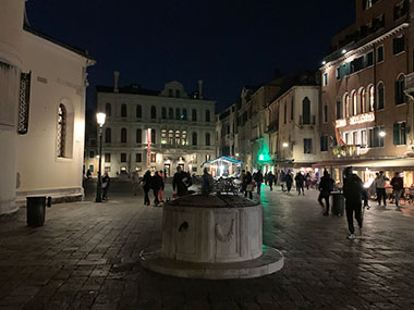 town square at night