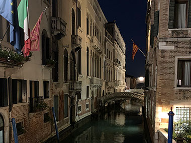 Canal with bridge over it