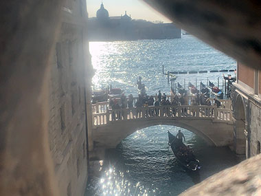 View from window on Bridge of Sighs