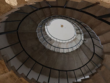 Round stairway from below