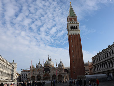 Basilica and Bell tower in St. Mark's Square (Piazza San Marco)