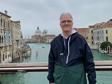 Pat with Grand Canal in background